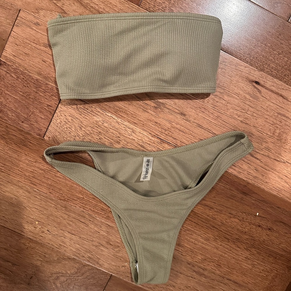 Olive green/ grey biking set